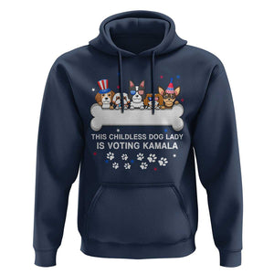 Childless Dog Lady Is Voting For Kamala Hoodie Harris Madam President 2024 Supporter TS09 Navy Print Your Wear