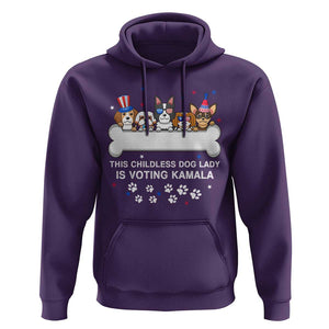 Childless Dog Lady Is Voting For Kamala Hoodie Harris Madam President 2024 Supporter TS09 Purple Print Your Wear