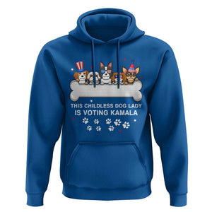 Childless Dog Lady Is Voting For Kamala Hoodie Harris Madam President 2024 Supporter TS09 Royal Blue Print Your Wear