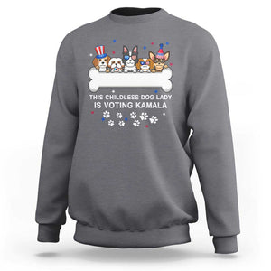 Childless Dog Lady Is Voting For Kamala Sweatshirt Harris Madam President 2024 Supporter TS09 Charcoal Print Your Wear