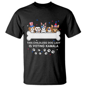 Childless Dog Lady Is Voting For Kamala T Shirt Harris Madam President 2024 Supporter TS09 Black Print Your Wear