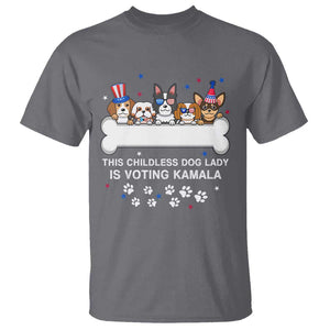 Childless Dog Lady Is Voting For Kamala T Shirt Harris Madam President 2024 Supporter TS09 Charcoal Print Your Wear