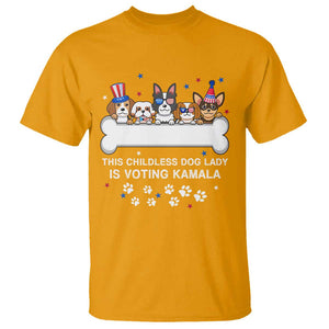 Childless Dog Lady Is Voting For Kamala T Shirt Harris Madam President 2024 Supporter TS09 Gold Print Your Wear