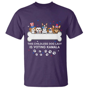 Childless Dog Lady Is Voting For Kamala T Shirt Harris Madam President 2024 Supporter TS09 Purple Print Your Wear