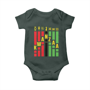 7 Principles Of Kwanzaa African American Baby Onesie TS09 Dark Forest Green Print Your Wear