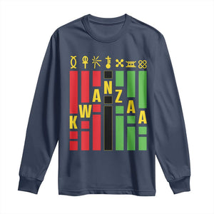 7 Principles Of Kwanzaa African American Long Sleeve Shirt TS09 Navy Print Your Wear