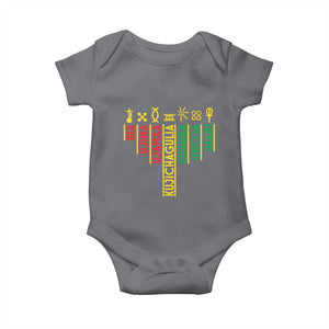 African American 7 Principles Of Kwanzaa Baby Onesie TS09 Charcoal Print Your Wear