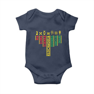 African American 7 Principles Of Kwanzaa Baby Onesie TS09 Navy Print Your Wear