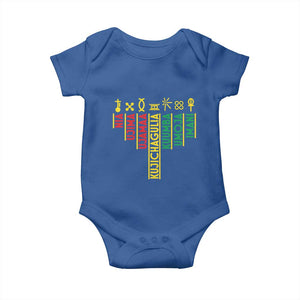 African American 7 Principles Of Kwanzaa Baby Onesie TS09 Royal Blue Print Your Wear