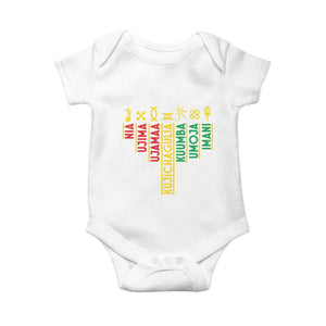 African American 7 Principles Of Kwanzaa Baby Onesie TS09 White Print Your Wear