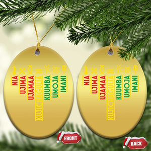 African American 7 Principles Of Kwanzaa Christmas Ornament TS09 Oval Gold Print Your Wear