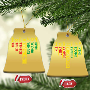 African American 7 Principles Of Kwanzaa Christmas Ornament TS09 Bell Flake Gold Print Your Wear