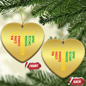 African American 7 Principles Of Kwanzaa Christmas Ornament TS09 Heart Gold Print Your Wear