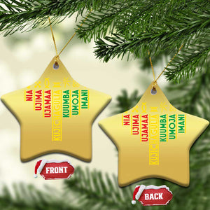 African American 7 Principles Of Kwanzaa Christmas Ornament TS09 Star Gold Print Your Wear