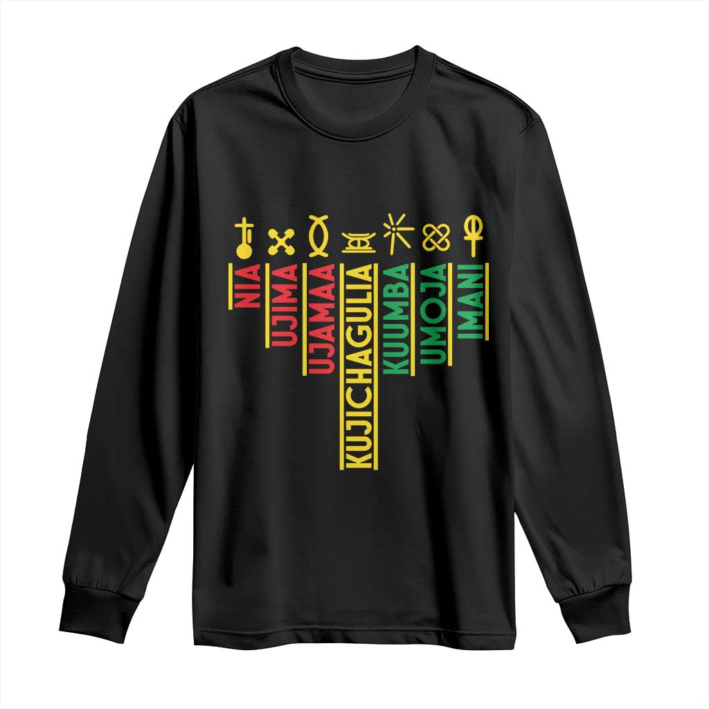 African American 7 Principles Of Kwanzaa Long Sleeve Shirt TS09 Black Print Your Wear