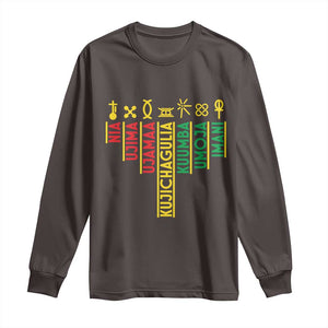 African American 7 Principles Of Kwanzaa Long Sleeve Shirt TS09 Dark Chocolate Print Your Wear