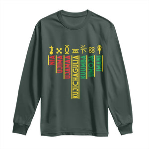 African American 7 Principles Of Kwanzaa Long Sleeve Shirt TS09 Dark Forest Green Print Your Wear