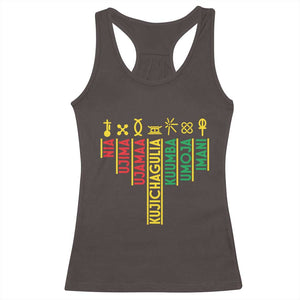 African American 7 Principles Of Kwanzaa Racerback Tank Top TS09 Dark Chocolate Print Your Wear