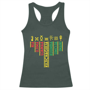 African American 7 Principles Of Kwanzaa Racerback Tank Top TS09 Dark Forest Green Print Your Wear