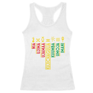 African American 7 Principles Of Kwanzaa Racerback Tank Top TS09 White Print Your Wear