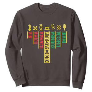 African American 7 Principles Of Kwanzaa Sweatshirt TS09 Dark Chocolate Print Your Wear