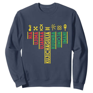 African American 7 Principles Of Kwanzaa Sweatshirt TS09 Navy Print Your Wear