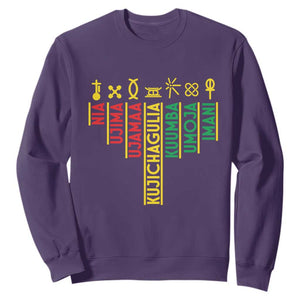 African American 7 Principles Of Kwanzaa Sweatshirt TS09 Purple Print Your Wear