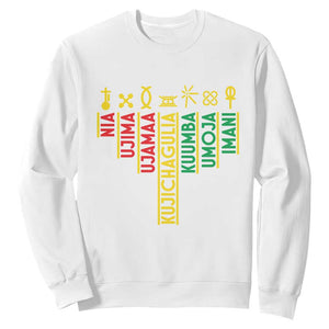 African American 7 Principles Of Kwanzaa Sweatshirt TS09 White Print Your Wear