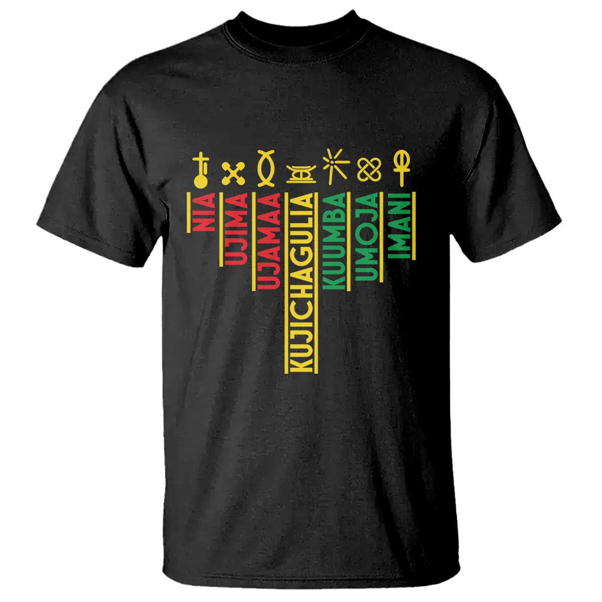 African American 7 Principles Of Kwanzaa T Shirt TS09 Black Print Your Wear