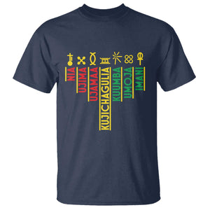 African American 7 Principles Of Kwanzaa T Shirt TS09 Navy Print Your Wear