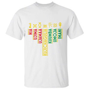 African American 7 Principles Of Kwanzaa T Shirt TS09 White Print Your Wear