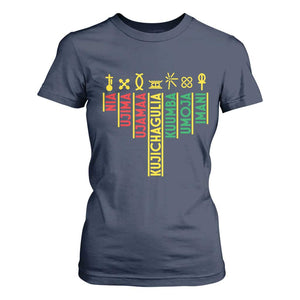 African American 7 Principles Of Kwanzaa T Shirt For Women TS09 Navy Print Your Wear