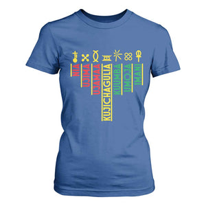 African American 7 Principles Of Kwanzaa T Shirt For Women TS09 Royal Blue Print Your Wear