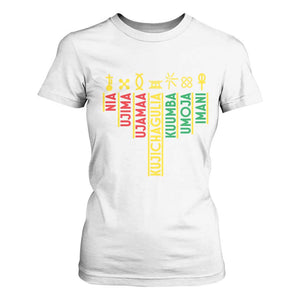 African American 7 Principles Of Kwanzaa T Shirt For Women TS09 White Print Your Wear