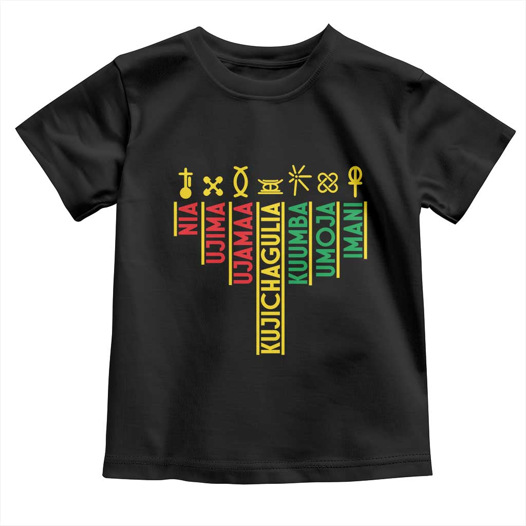 African American 7 Principles Of Kwanzaa Toddler T Shirt TS09 Black Print Your Wear