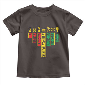 African American 7 Principles Of Kwanzaa Toddler T Shirt TS09 Dark Chocolate Print Your Wear