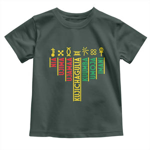 African American 7 Principles Of Kwanzaa Toddler T Shirt TS09 Dark Forest Green Print Your Wear