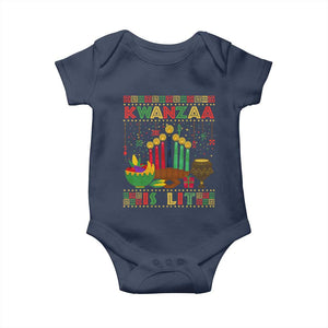 African American Kwanzaa Is Lit Baby Onesie TS09 Navy Print Your Wear