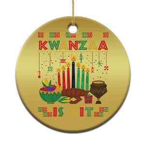 African American Kwanzaa Is Lit Christmas Ornament TS09 Print Your Wear