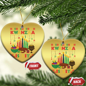 African American Kwanzaa Is Lit Christmas Ornament TS09 Heart Gold Print Your Wear