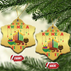 African American Kwanzaa Is Lit Christmas Ornament TS09 Snow Flake Gold Print Your Wear