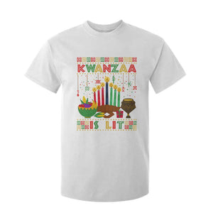 African American Kwanzaa Is Lit T Shirt For Kid TS09 White Print Your Wear