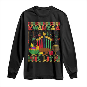 African American Kwanzaa Is Lit Long Sleeve Shirt TS09 Black Print Your Wear