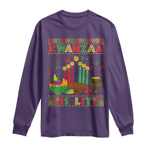 African American Kwanzaa Is Lit Long Sleeve Shirt TS09 Purple Print Your Wear