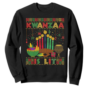 African American Kwanzaa Is Lit Sweatshirt TS09 Black Print Your Wear