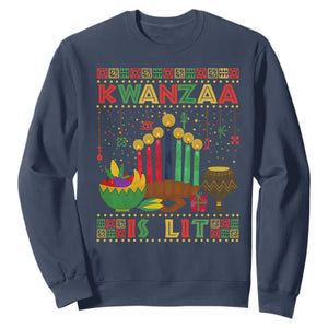 African American Kwanzaa Is Lit Sweatshirt TS09 Navy Print Your Wear