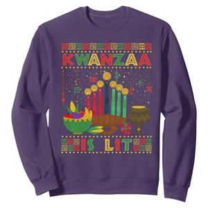 African American Kwanzaa Is Lit Sweatshirt TS09 Purple Print Your Wear