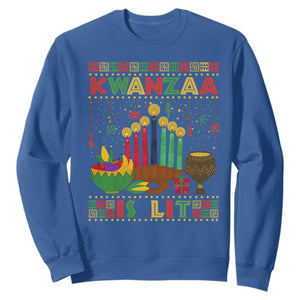 African American Kwanzaa Is Lit Sweatshirt TS09 Royal Blue Print Your Wear