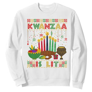 African American Kwanzaa Is Lit Sweatshirt TS09 White Print Your Wear