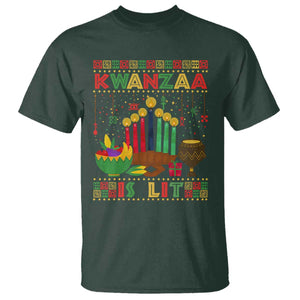 African American Kwanzaa Is Lit T Shirt TS09 Dark Forest Green Print Your Wear